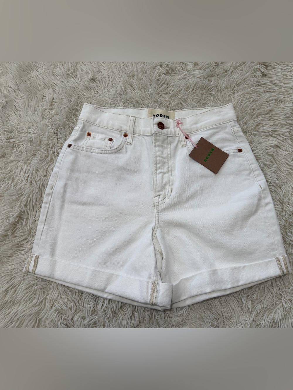 Boden Denim Shorts - size 2 - NWT - white